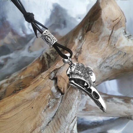 STEELWOLF-Raven koponya iránytűs nyaklánc