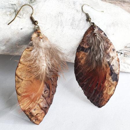 Bali egzotic bőr fülbevaló női