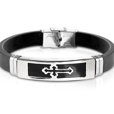 Férfi keresztes karkötő kaucsuk