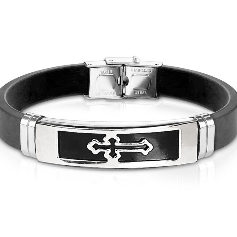 Férfi keresztes karkötő kaucsuk