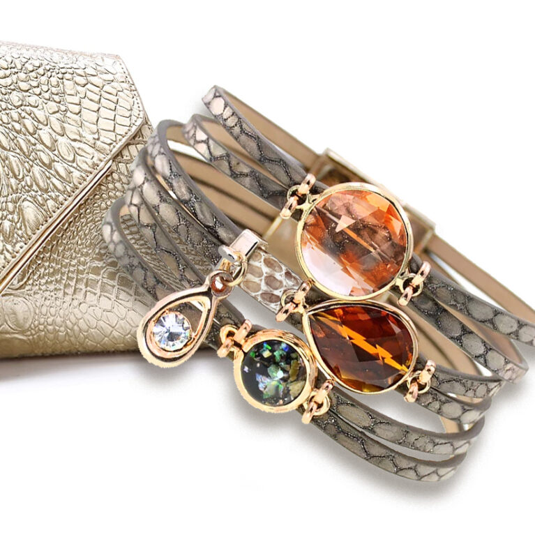 Luxury többszálas női bőr karkötő