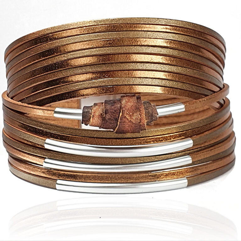 Óarany többszálas bőr karkötő