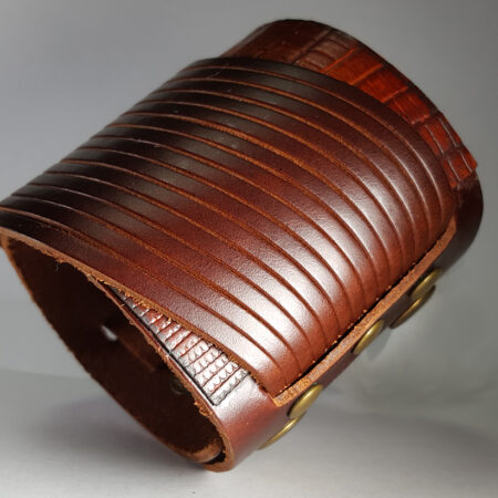 Férfi barna multi bőr karkötő