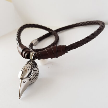 Sasfej nyaklánc barna bőr férfi