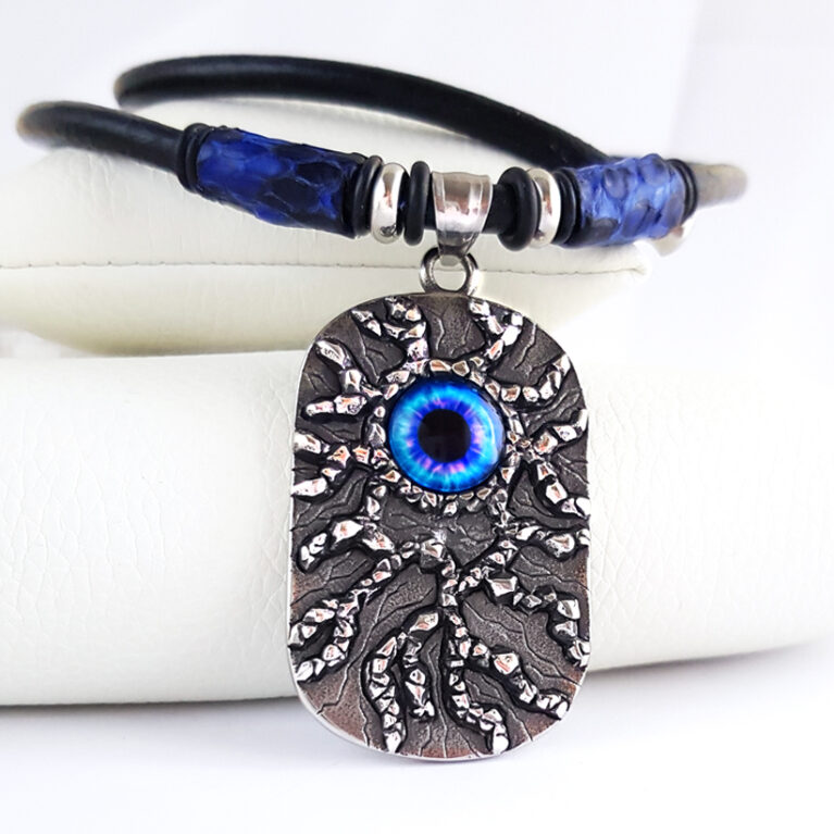 King Blue bőr férfi nyaklánc