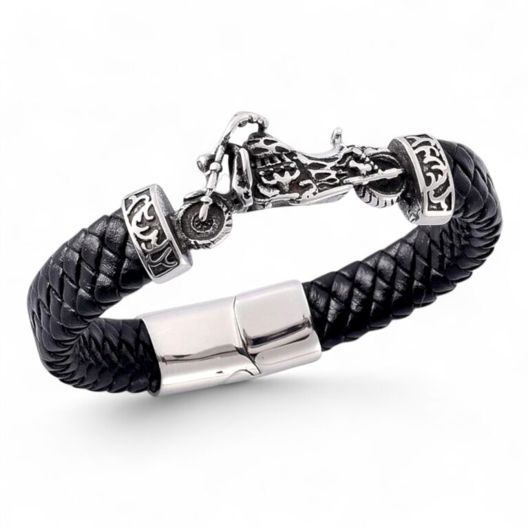 Chopper Legend fonott bőr karkötő