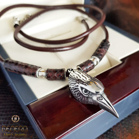 Sasfej barna kígyómintás férfi nyaklánc