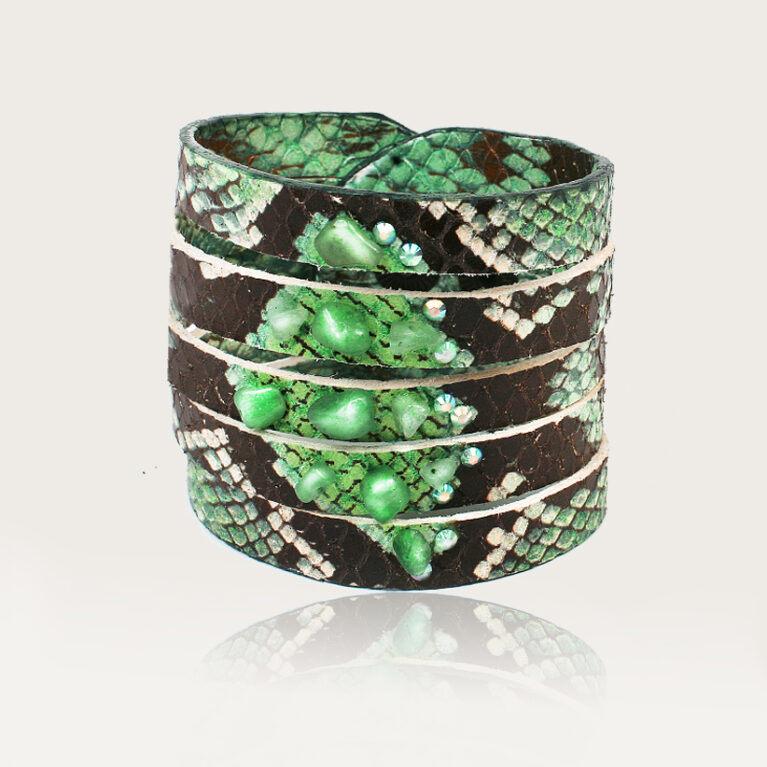 Python mintás zöld karkötő