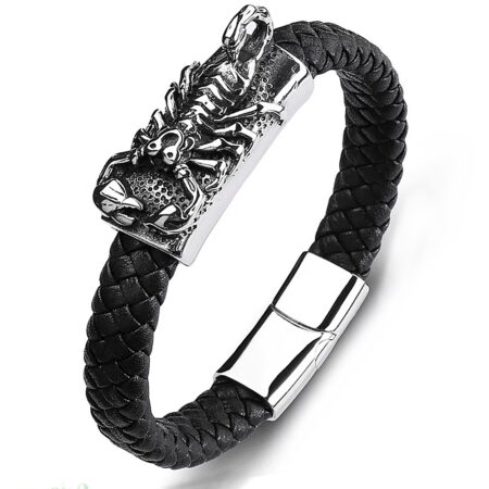 Skorpions essence bőr férfi karkötő