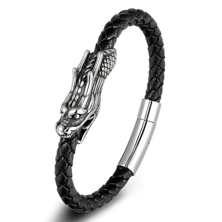 Dragon sárkány bőr férfi karkötő