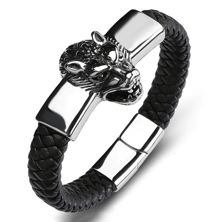 Prérifarkas férfi bőr karkötő