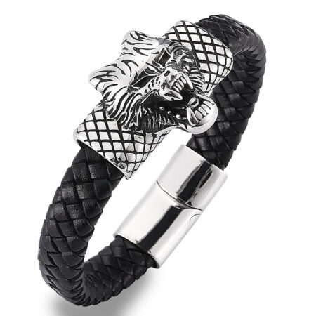 Wolf grid férfi fekete karkötő