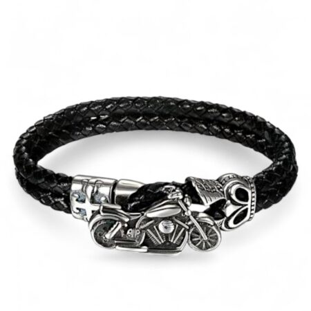 Road King görög mintás bőr férfi karkötő